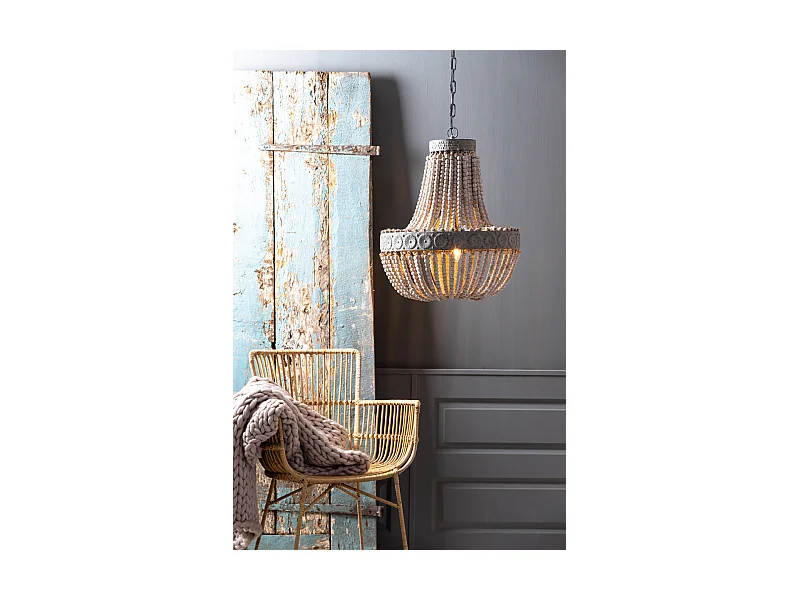 Suspension LUNA - Ø51x63cm - Blanc