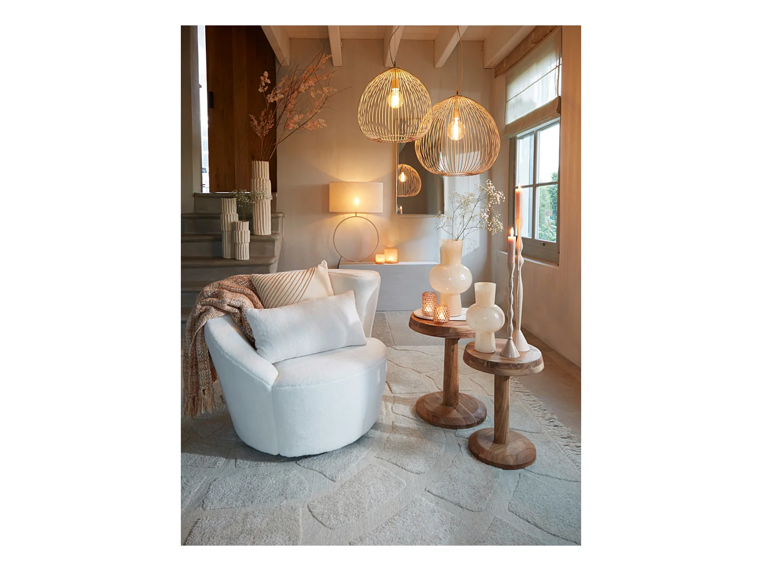 Suspension RILANA - Ø45x45cm - Blanc