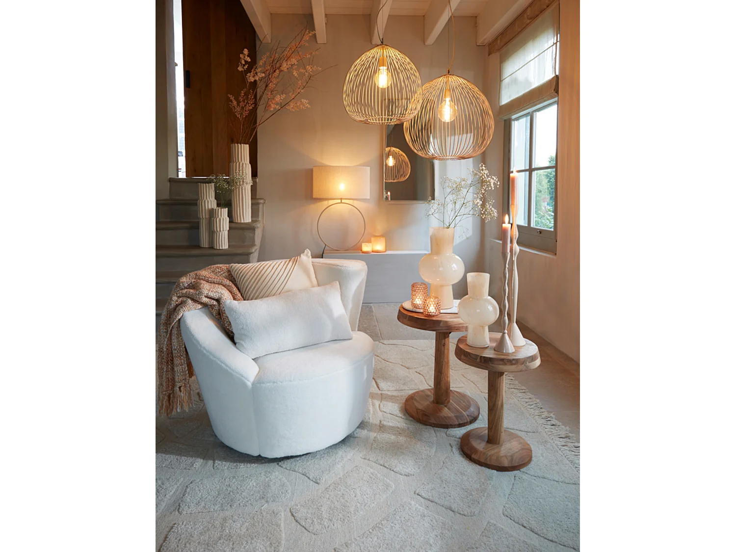 Suspension RILANA - Ø45x45cm - Blanc