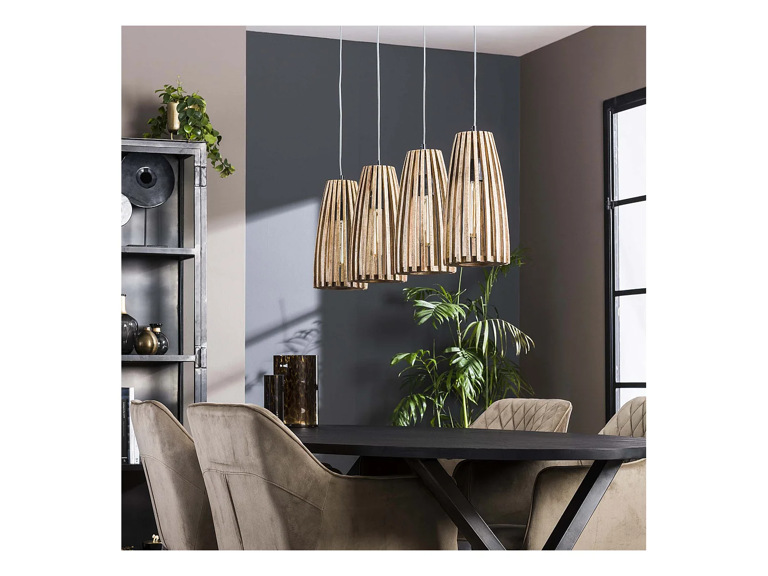 Hoyz Hängelampe 4L Launch - Massives Mangoholz - 135x20x150