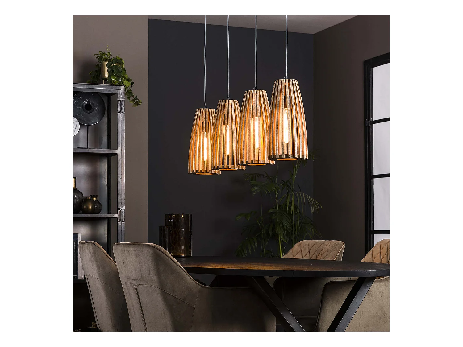 Suspension Hoyz 4L Launch - Bois de manguier massif - 135 x 20 x 150 cm