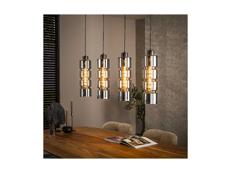 Suspension 4L Cylindre Verre - Noir Artic