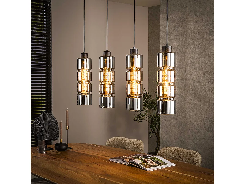 Suspension 4L Cylindre Verre - Noir Artic