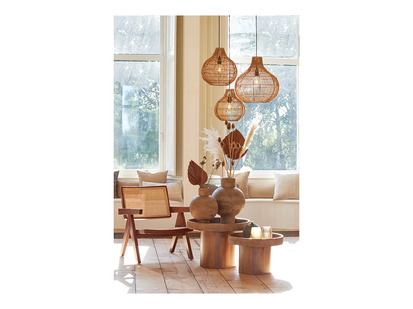 Hanglamp PACINO - Ø30x31.5cm - Bruin