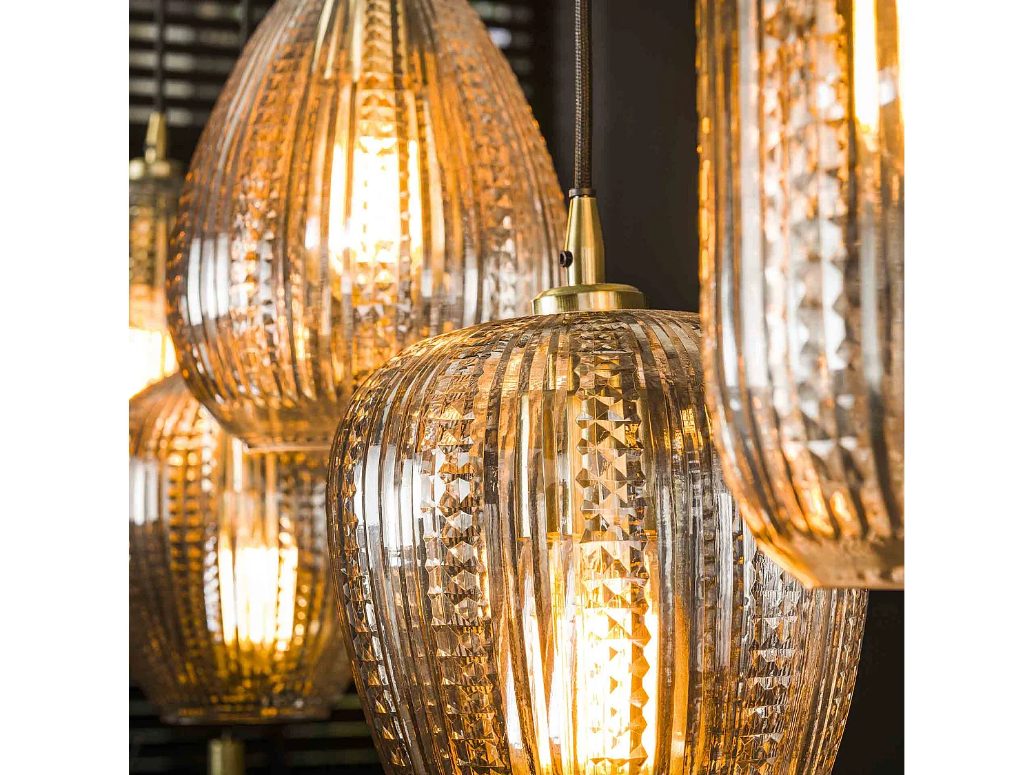 Hängelampe 5L Diamantkorn-Mix / Diamantglas