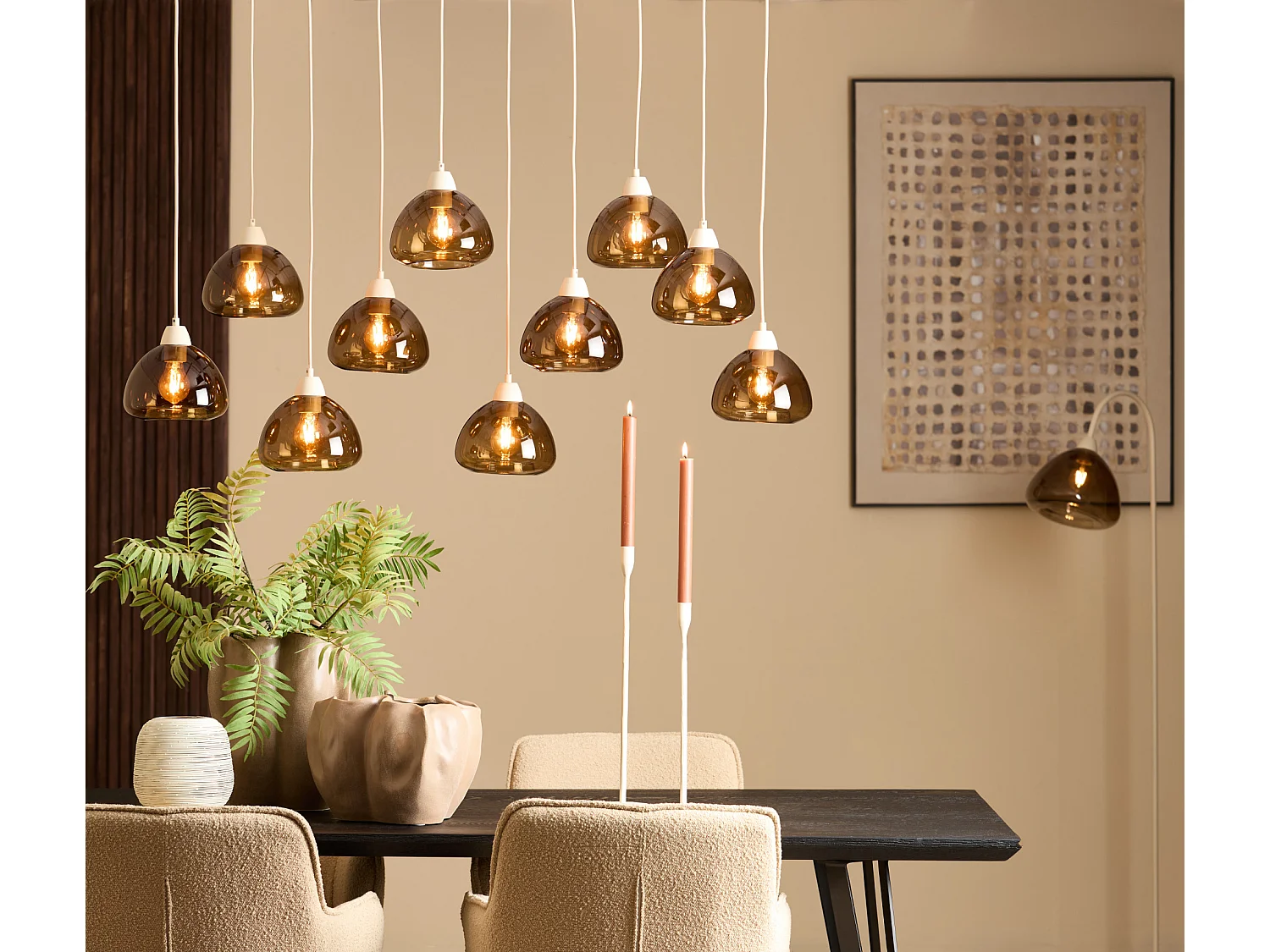 Suspension BISHO - 120x19x14cm - Marron