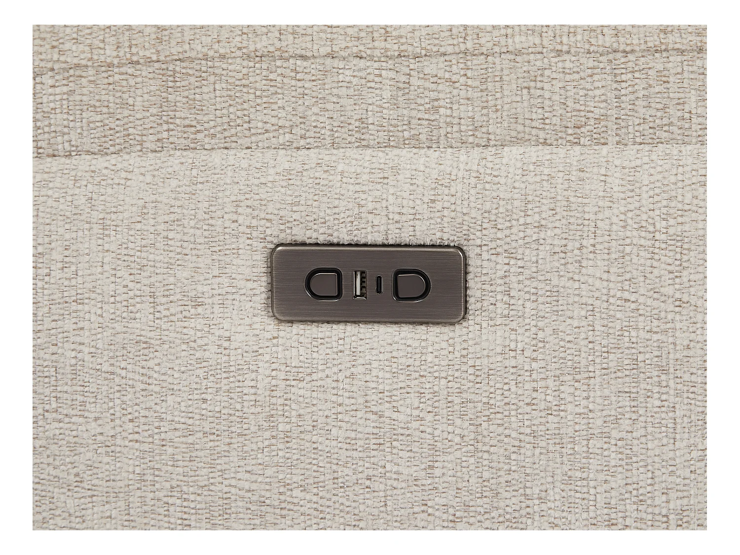 Relaxsofa 3-Sitzer & Relaxsessel elektrisch - melierter Stoff - Beige - KELUNO