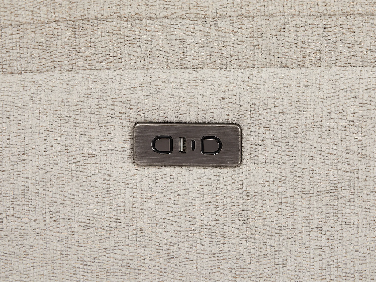 Canapé 3 places et fauteuil relax électrique en tissu chiné beige KELUNO