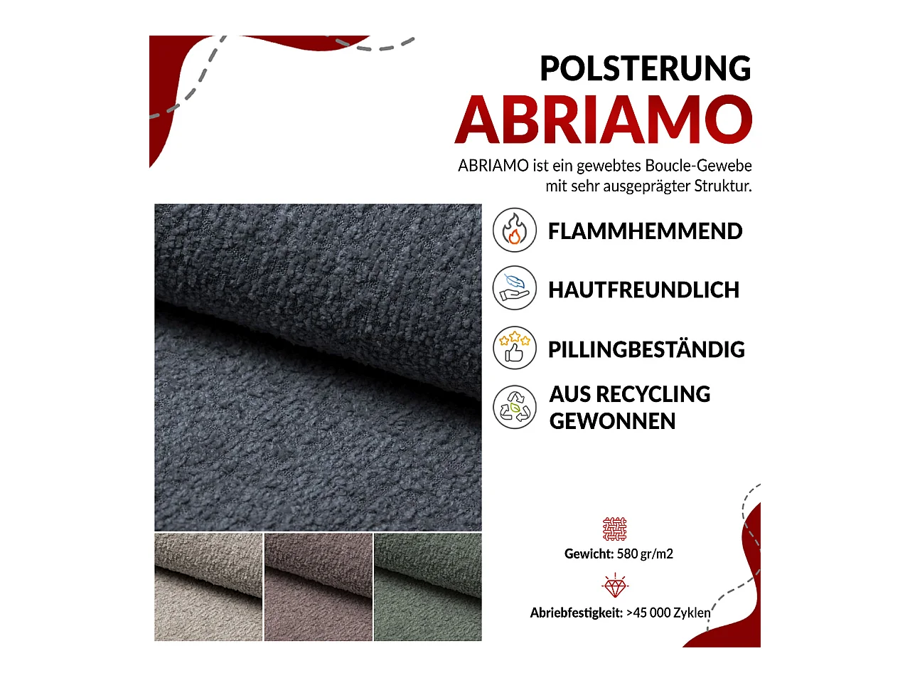 Ecksofa GUSTAW - mit Schlaffunktion, verstellbare Kopfstützen, Metallbeine - Rose Boucle - Ecke Links