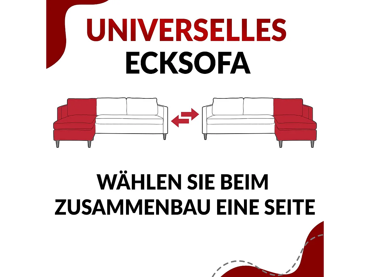 Ecksofa FOX U - verstellbare Kopfstützen, zwei Bettkästen, L-förmige Ecke mit Schlaffunktion, Armlehnen - Dunkelgrün, Weiß - Velvet, Kunstleder