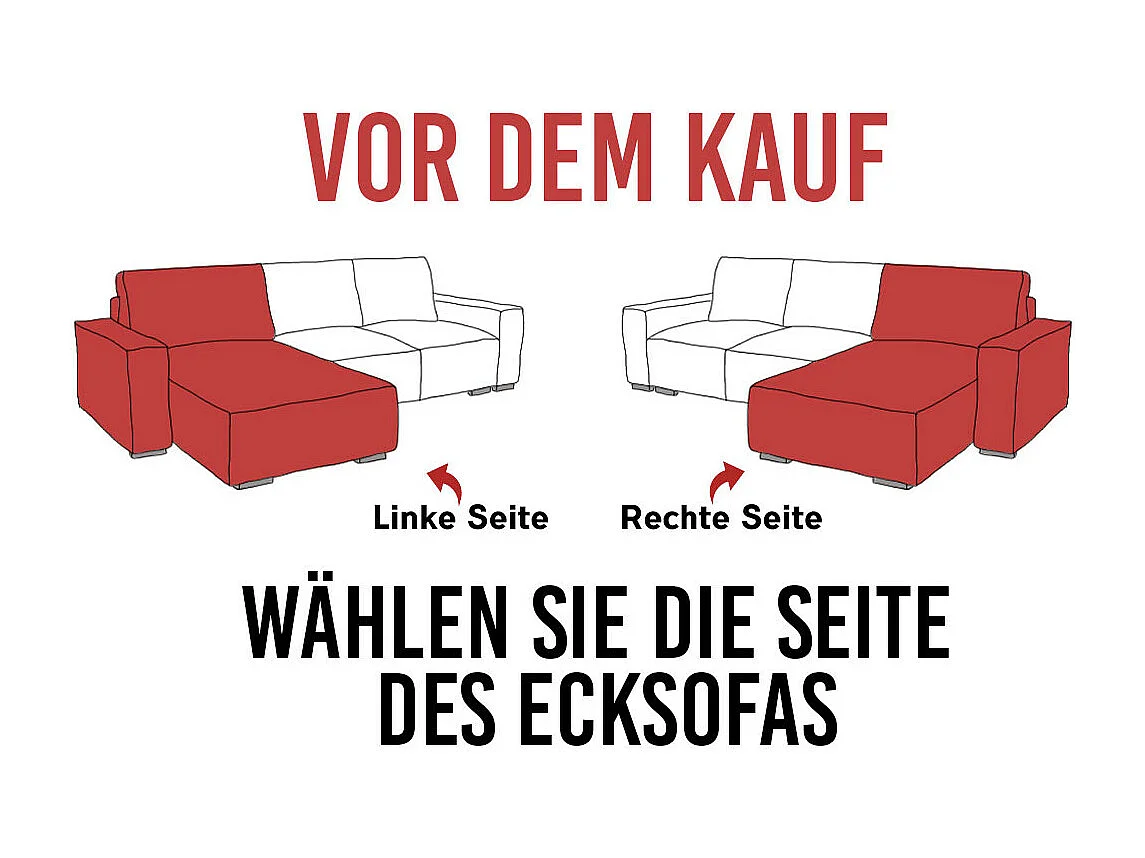 Ecksofa GUSTAW - mit Schlaffunktion, verstellbare Kopfstützen, Metallbeine - Graphitgrau Velvet - Ecke Links