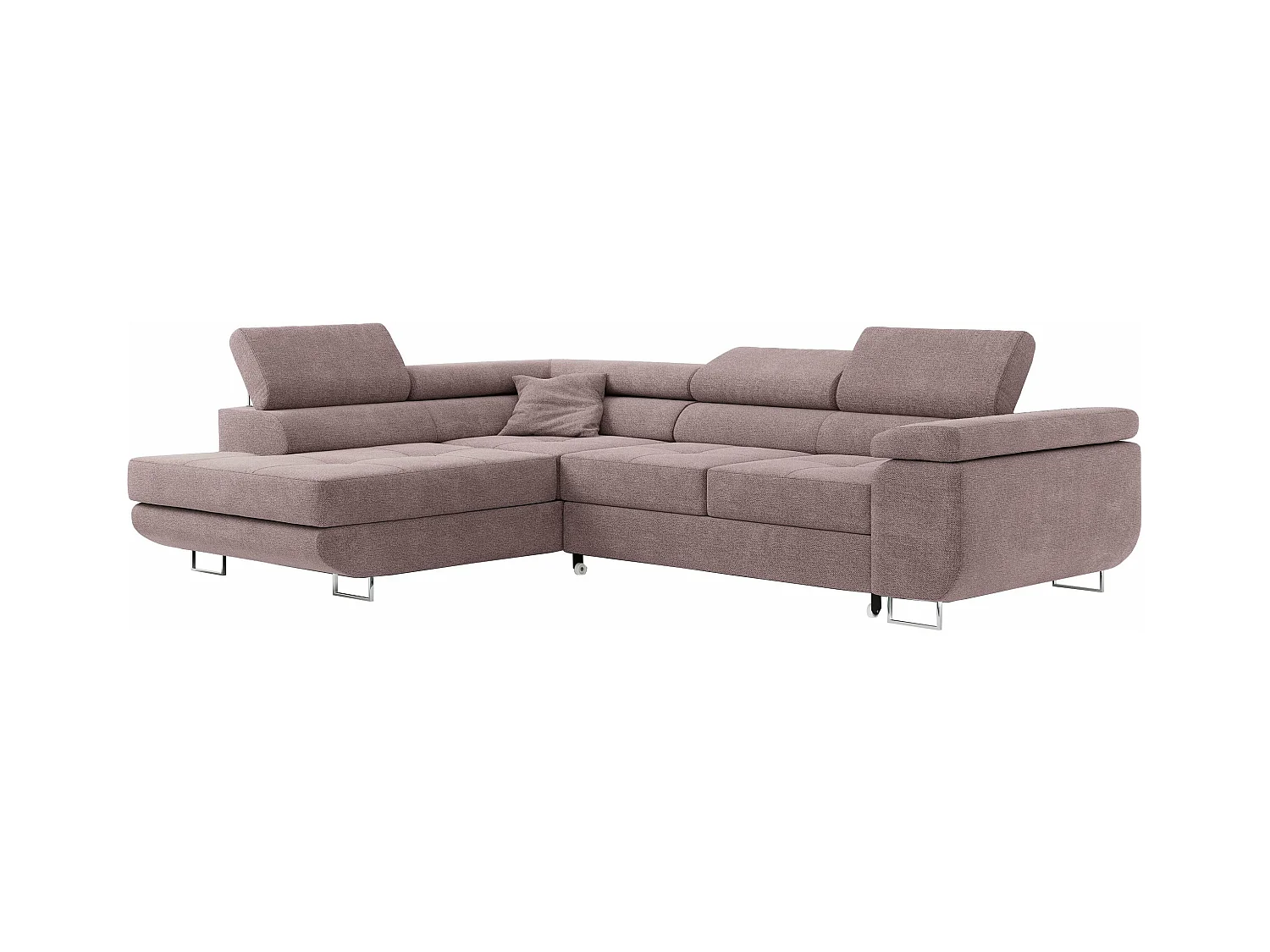 Ecksofa GUSTAW - mit Schlaffunktion, verstellbare Kopfstützen, Metallbeine - Rose Stukture - Ecke Links