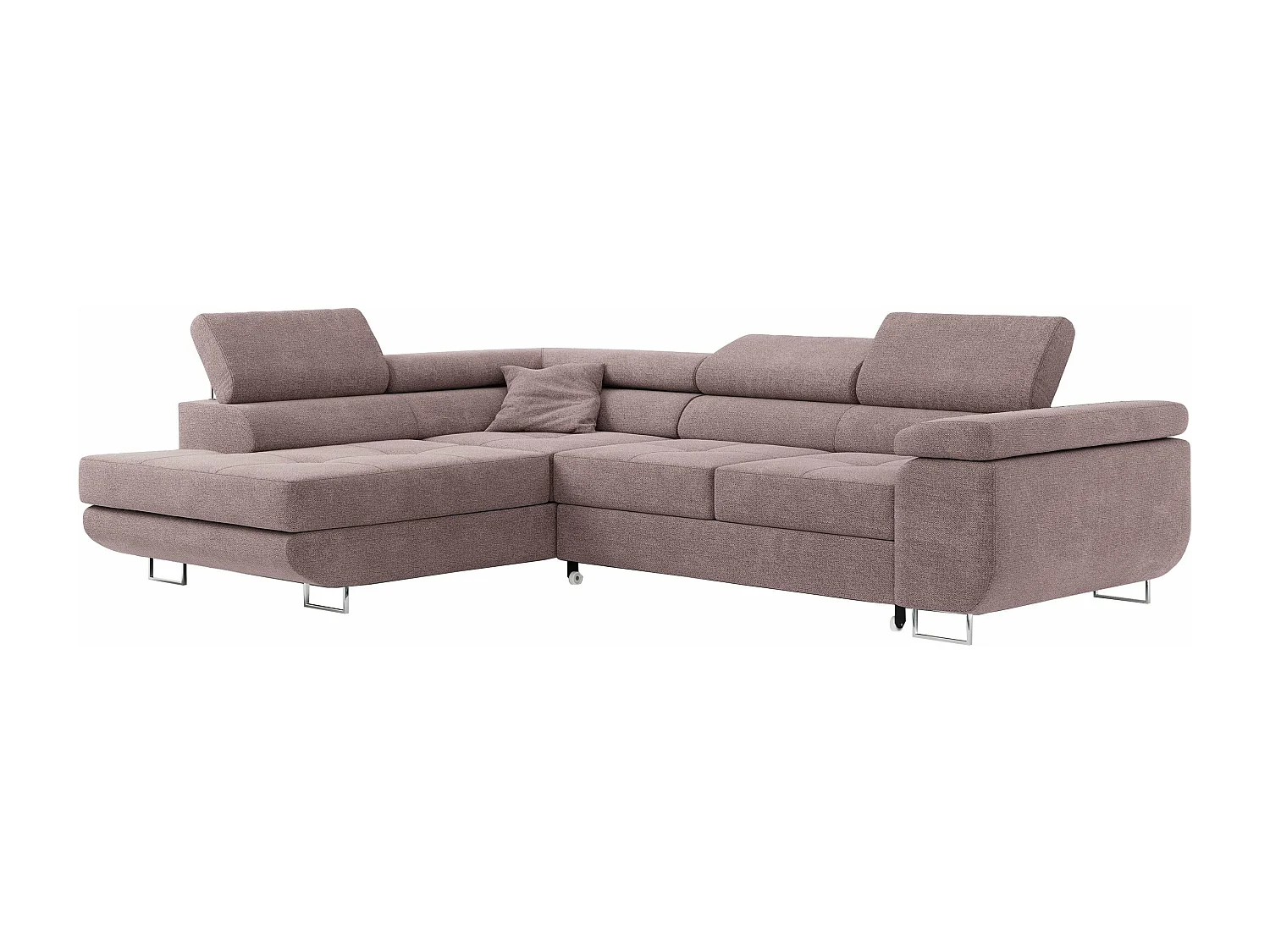 Ecksofa GUSTAW - mit Schlaffunktion, verstellbare Kopfstützen, Metallbeine - Rose Stukture - Ecke Links