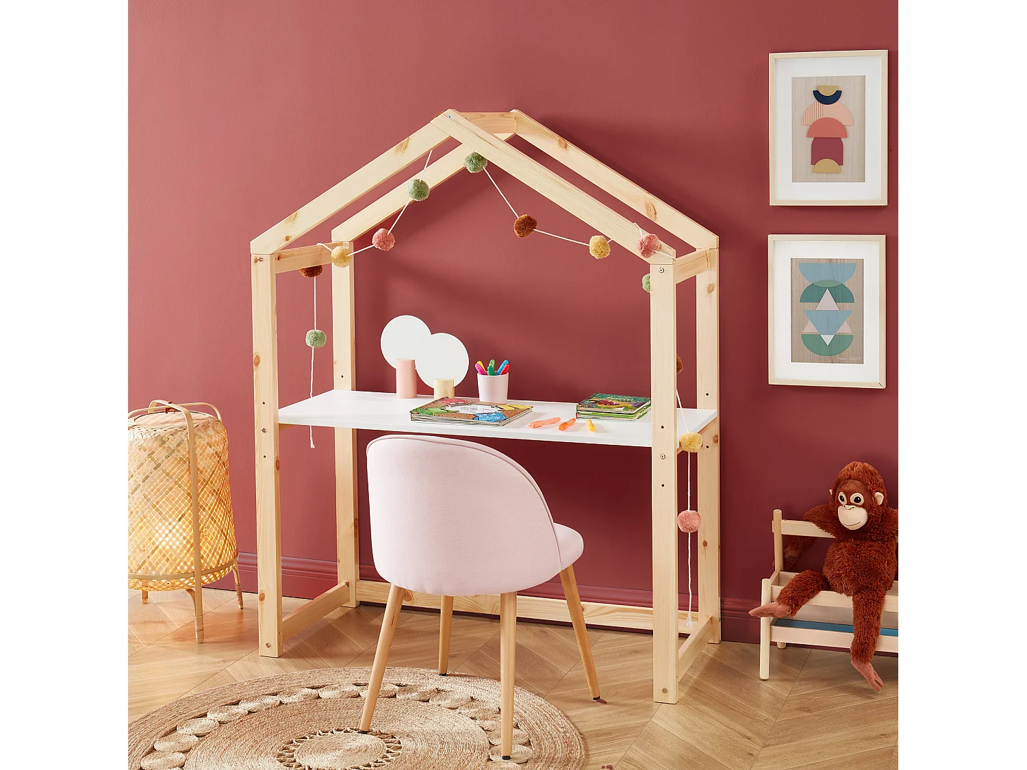 Bureau enfant cabane TINY  blanc  évolutif