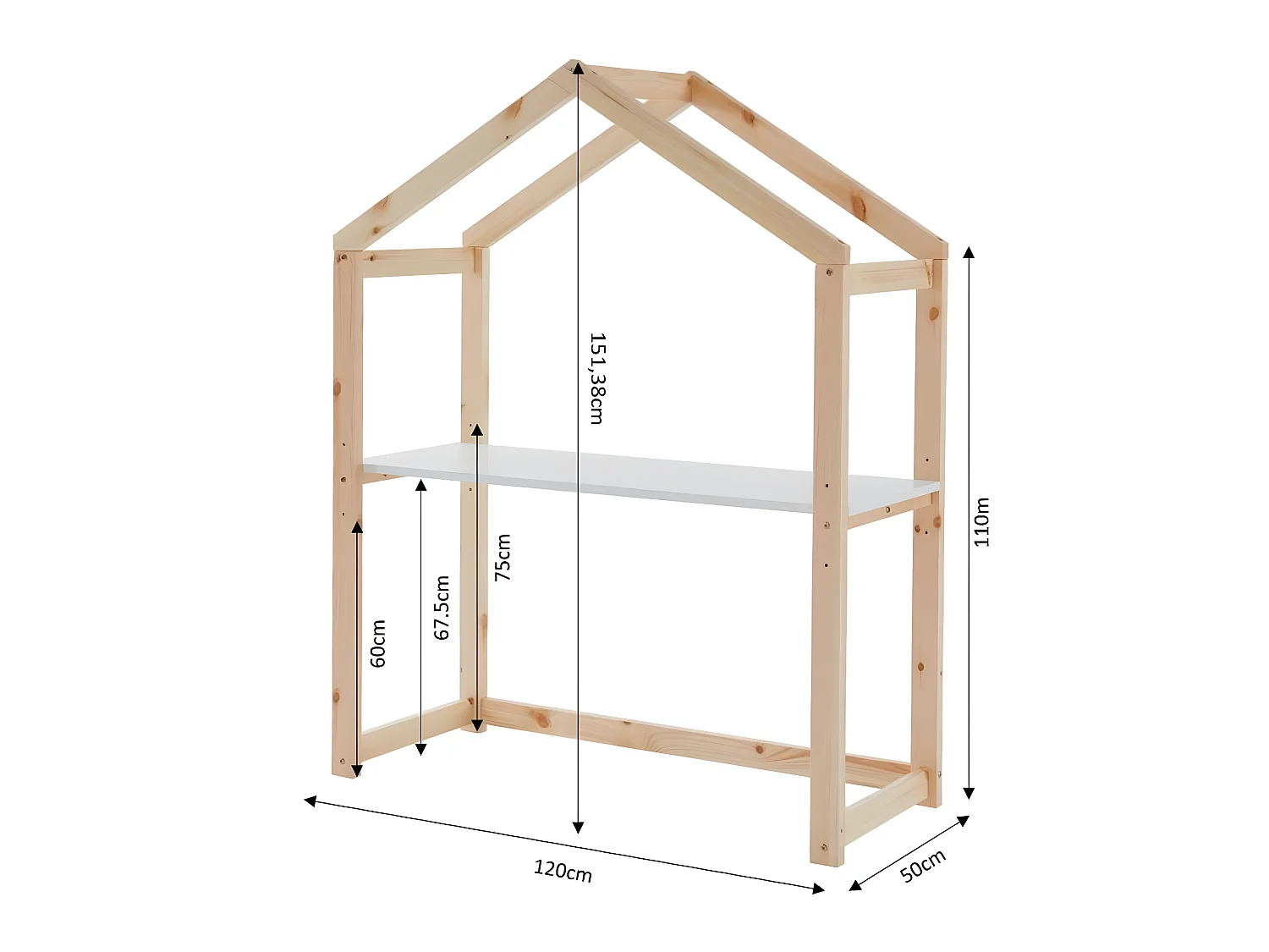 Bureau enfant cabane TINY  blanc  évolutif