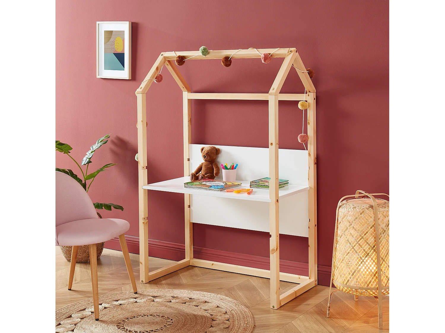 Bureau enfant cabane TINY  blanc  évolutif