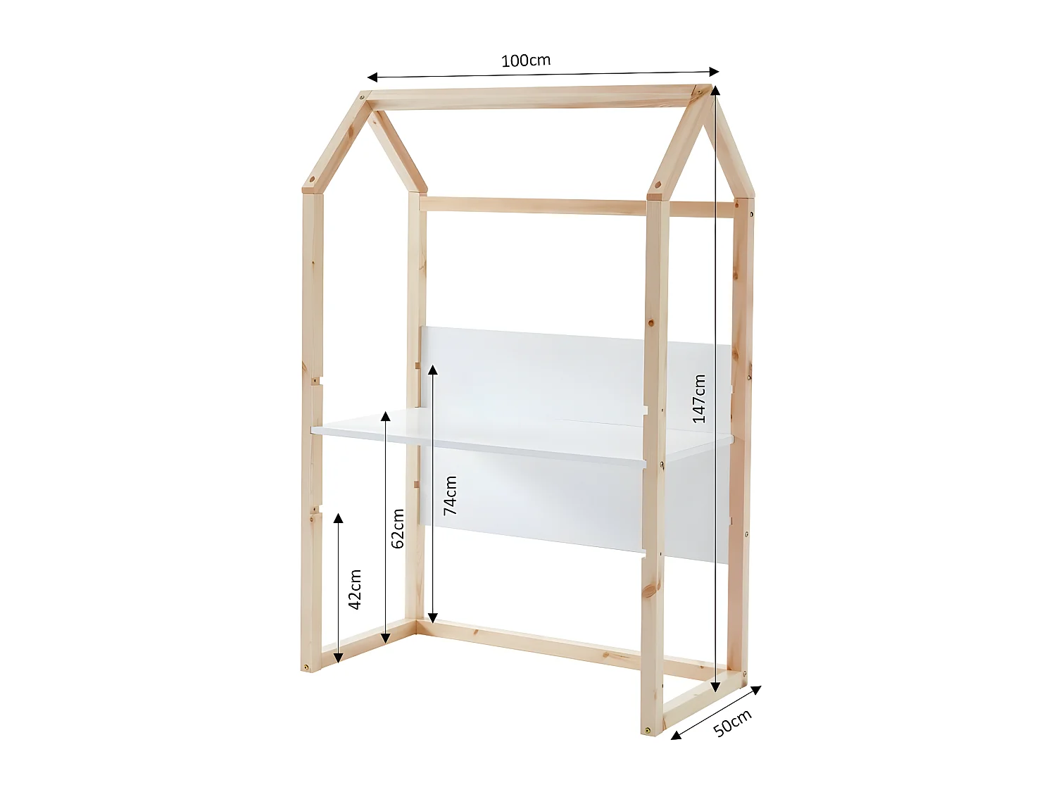 Bureau enfant cabane TINY  blanc  évolutif
