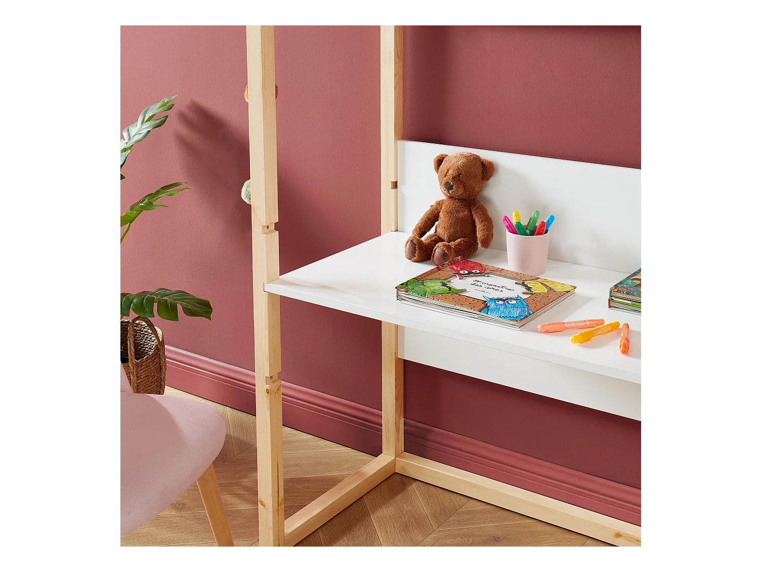Bureau enfant cabane TINY  blanc  évolutif