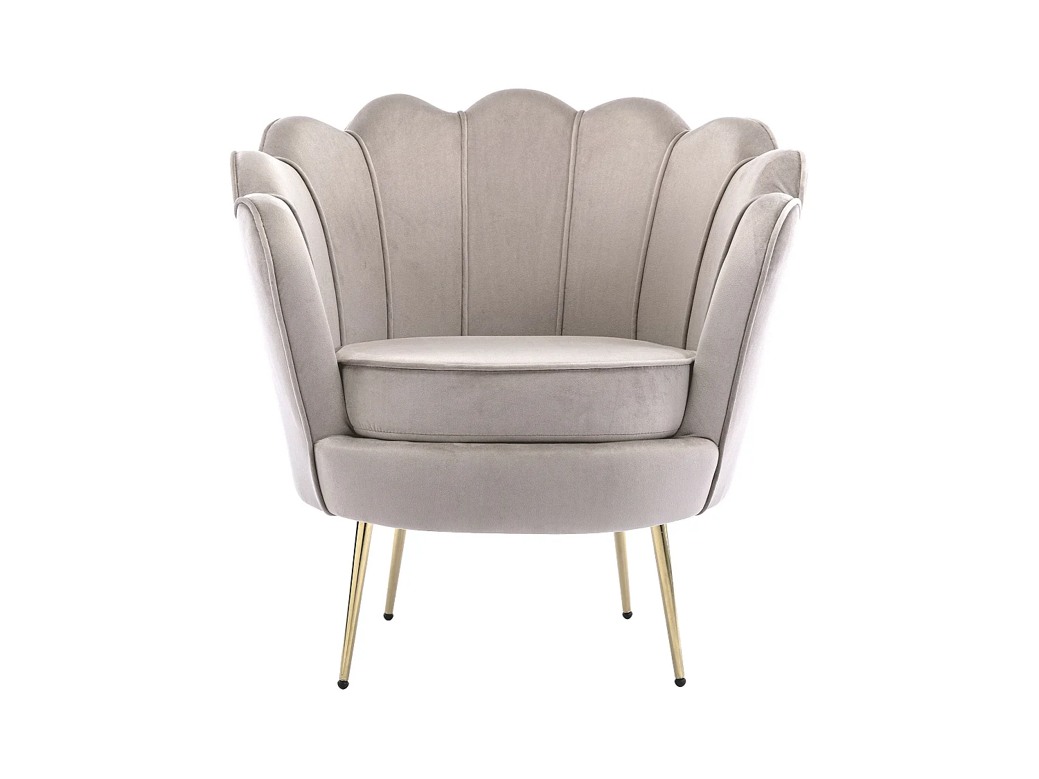 Poltrona concha em veludo taupe - DANDELION de Pascal Morabito