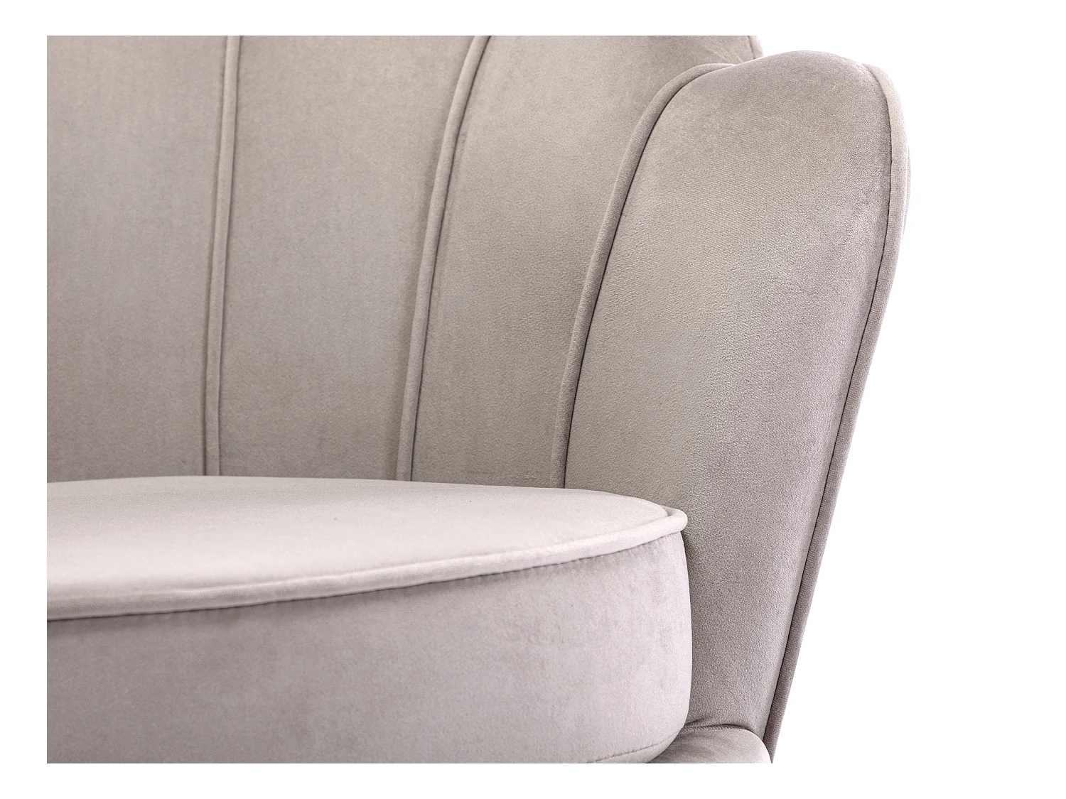 Poltrona concha em veludo taupe - DANDELION de Pascal Morabito