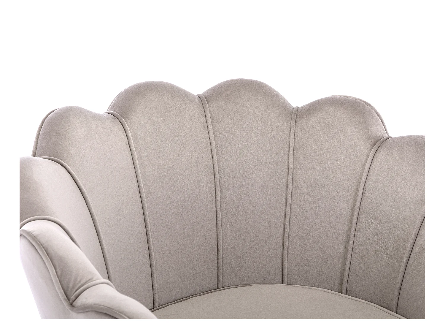 Poltrona concha em veludo taupe - DANDELION de Pascal Morabito