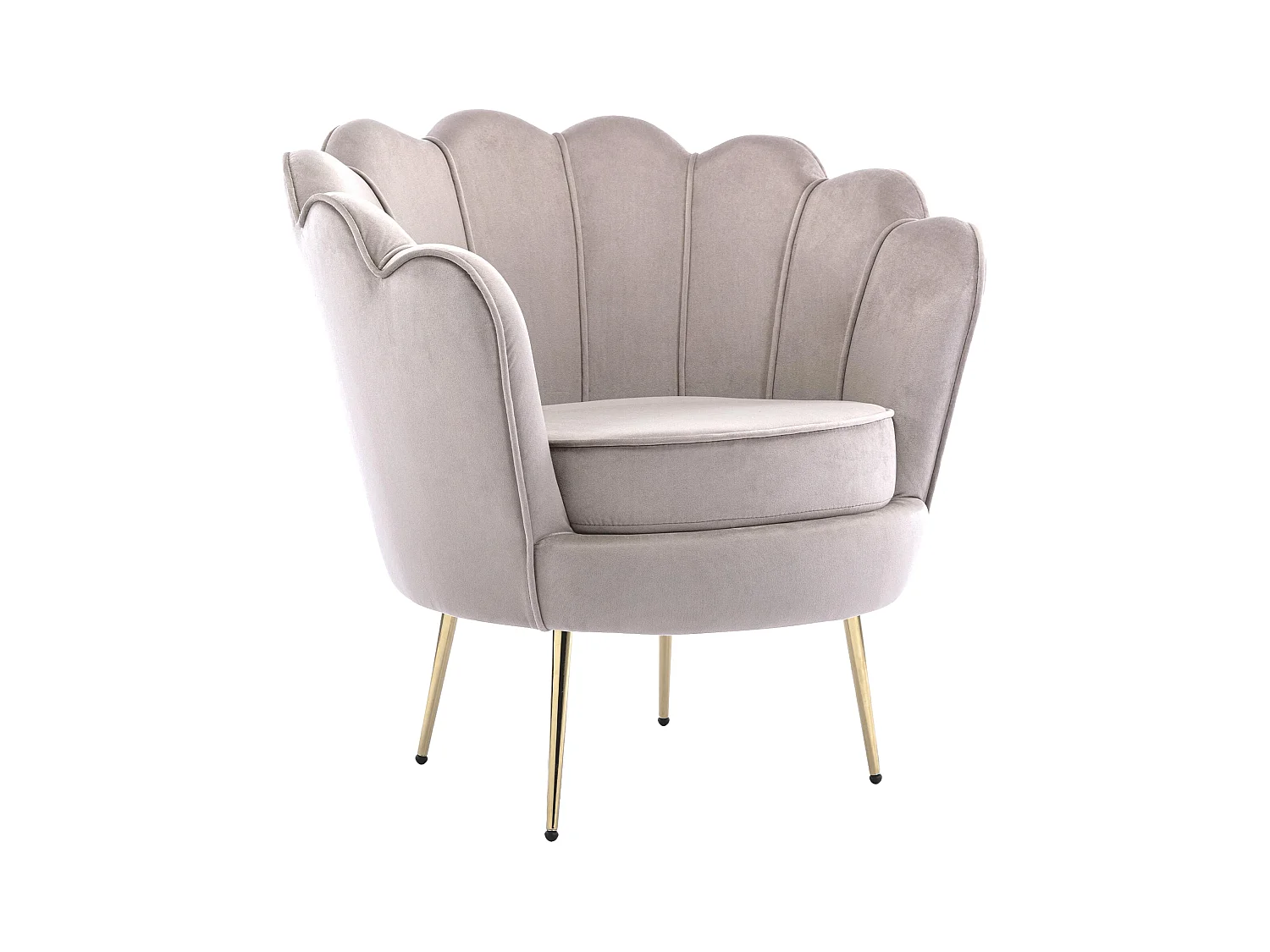 Poltrona concha em veludo taupe - DANDELION de Pascal Morabito