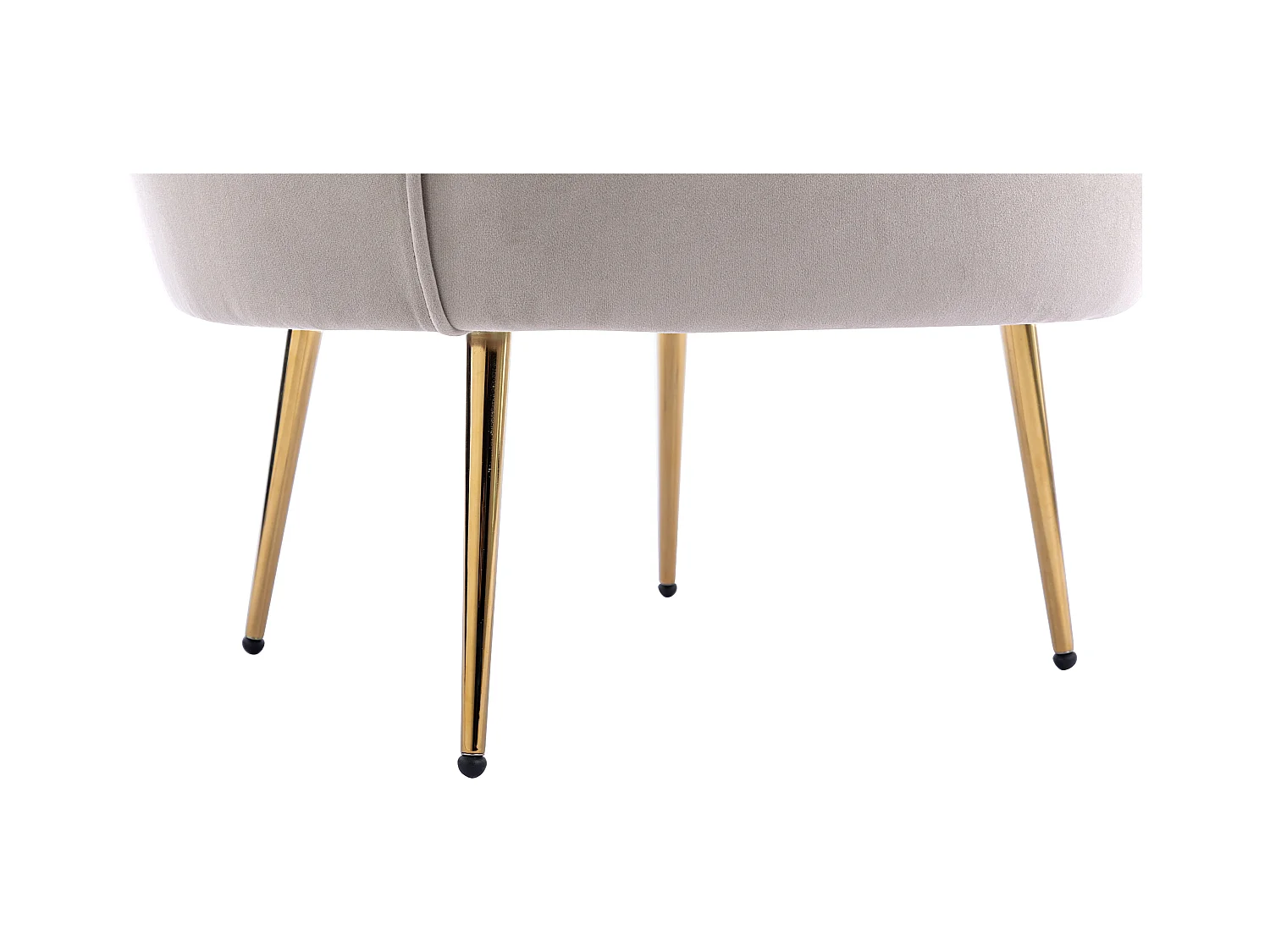 Muslingeformet lænestol i taupegrå velour DANDELION af Pascal Morabito