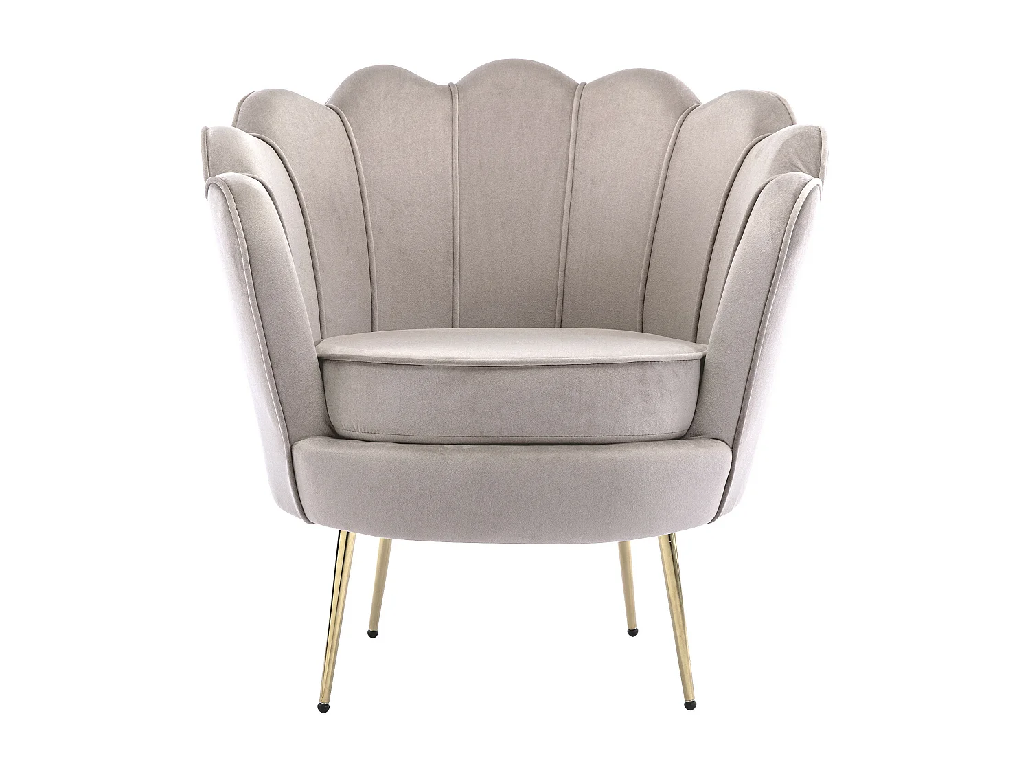 Poltrona conchiglia in Velluto Tortora - DANDELION di Pascal Morabito