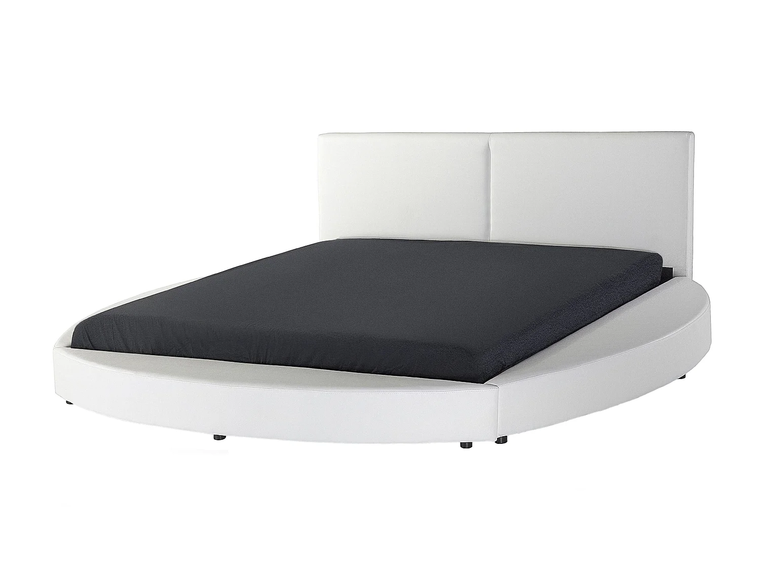 Lit design rond en cuir PU blanc 180 x 200 cm LAVAL