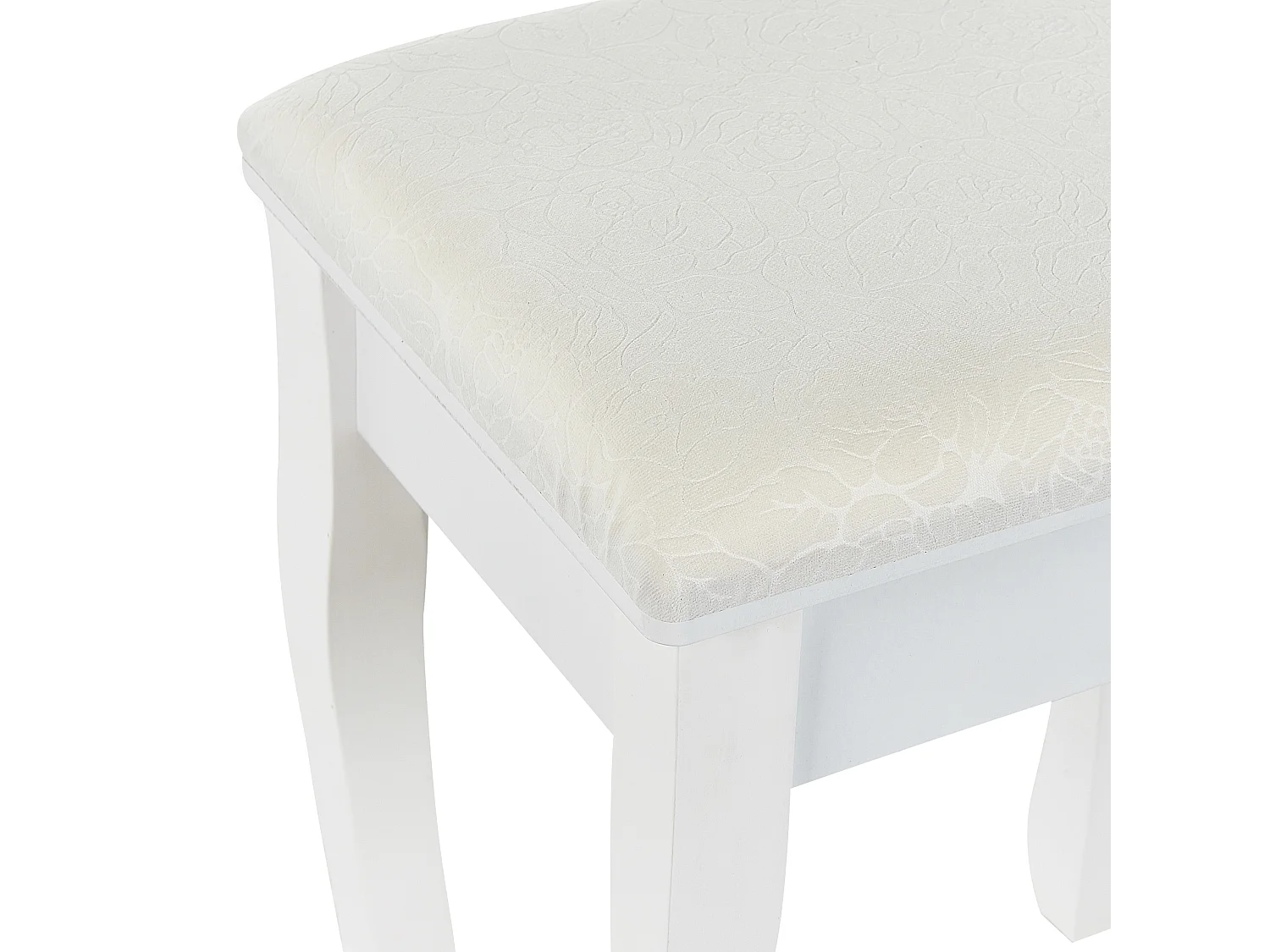 Schminktisch mit ovalem Spiegel Hocker 3 Schubladen weiß ASTRE