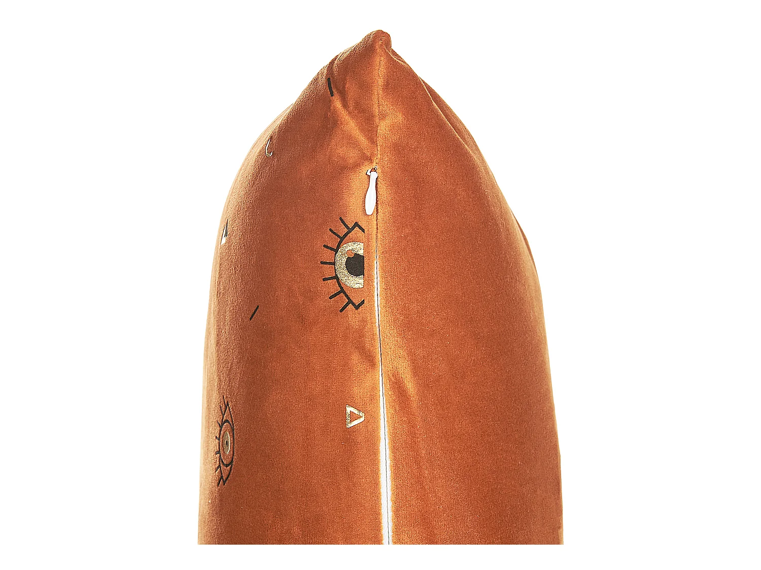 Dekokissen mit Füllung 2er Set Samt orange Augen Lippen Muster 45x45 cm Aeonium