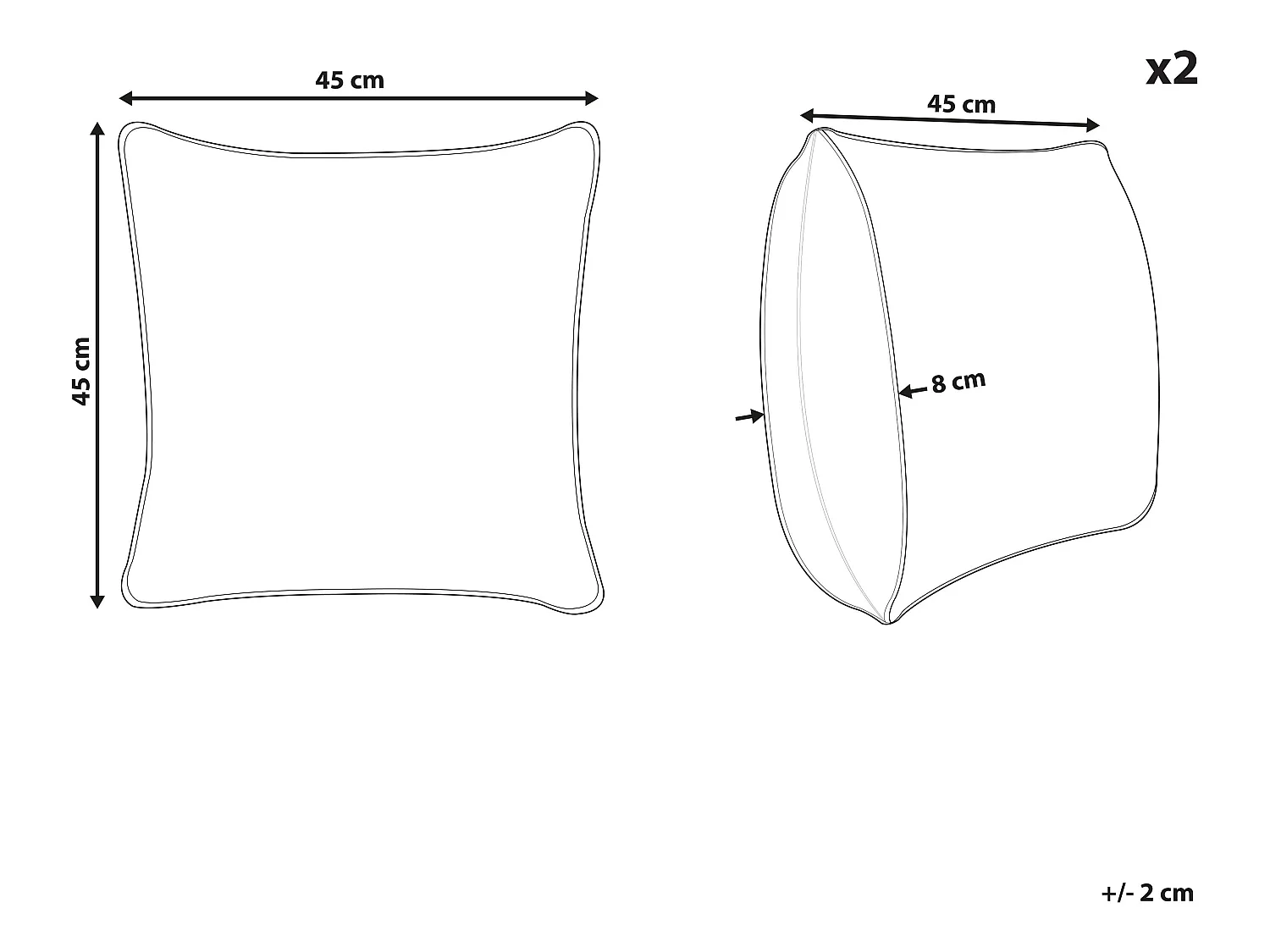 Dekokissen mit Füllung 2er Set Samt orange Augen Lippen Muster 45x45 cm Aeonium