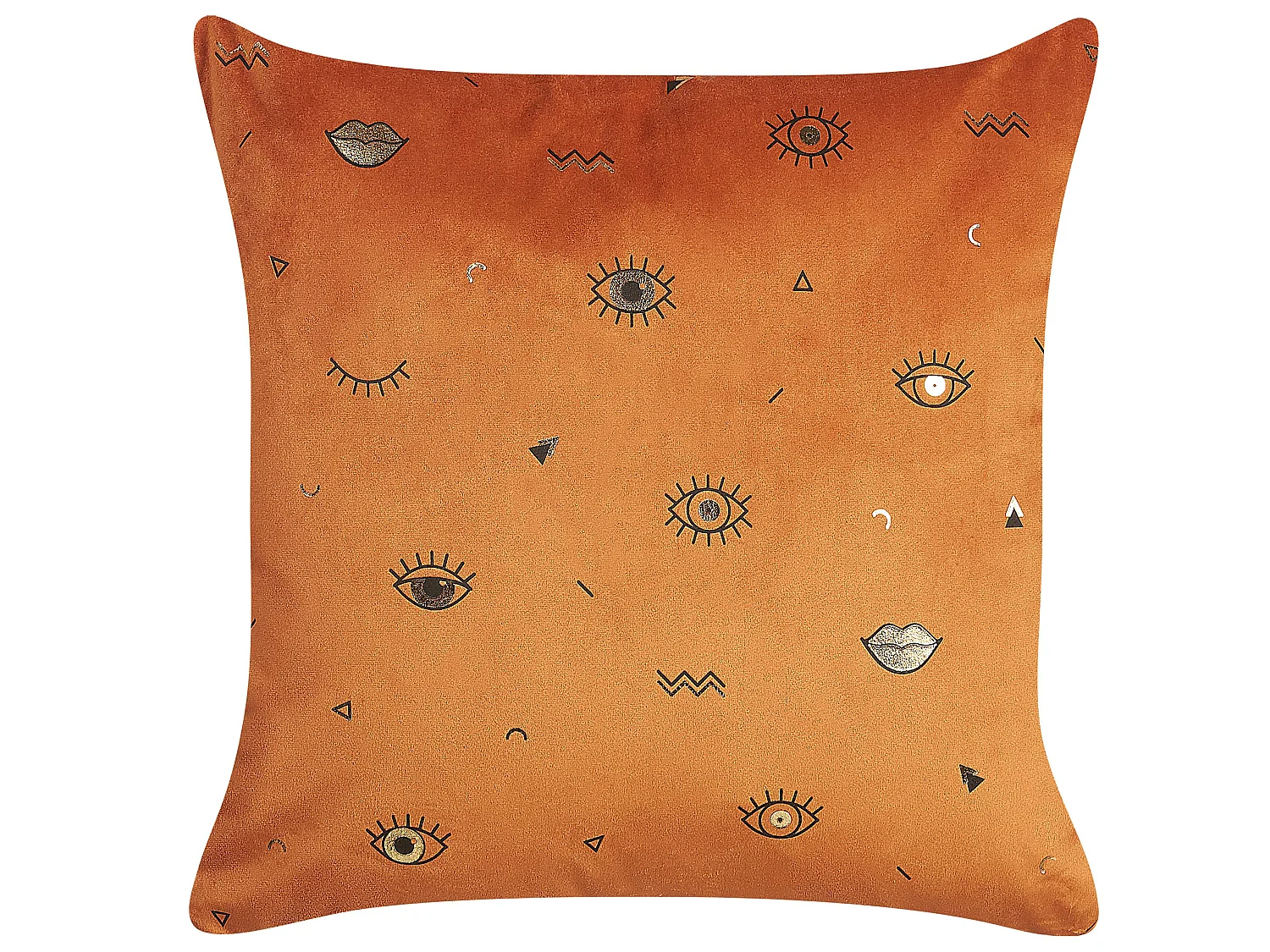 Lot de 2 coussins décoratifs AEONIUM Velours 45 x 45 cm Orange Motif abstrait