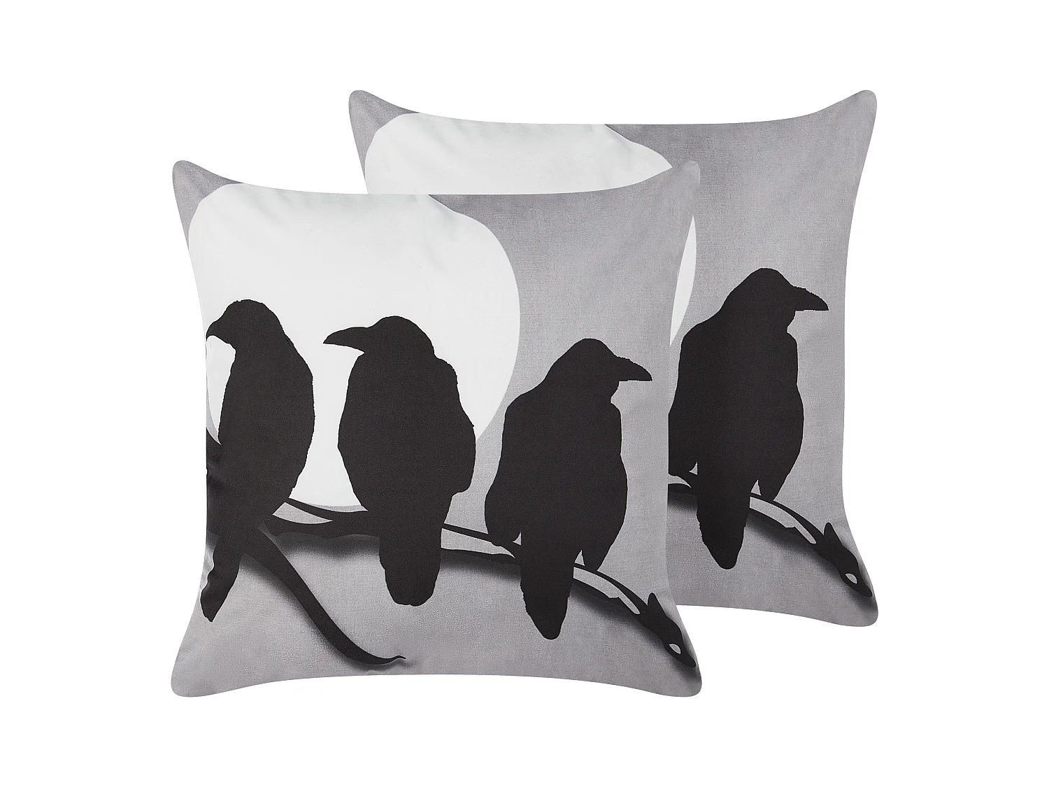 Lot de 2 coussins décoratifs ORADEA Velours 45 x 45 cm Gris Motif animal