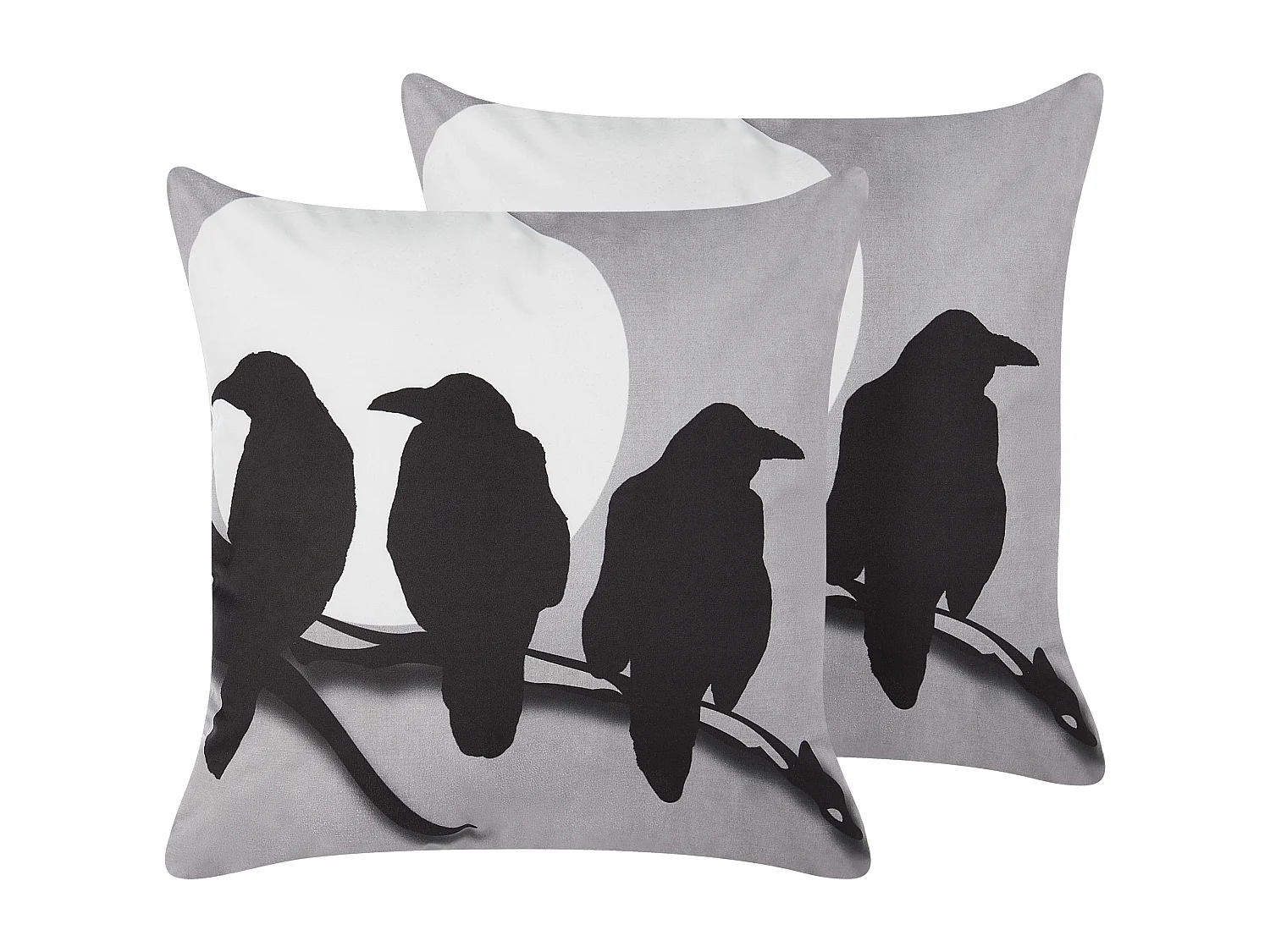 Set van 2 decoratieve kussens ORADEA Fluweel 45 x 45 cm Grijs Dierenprint