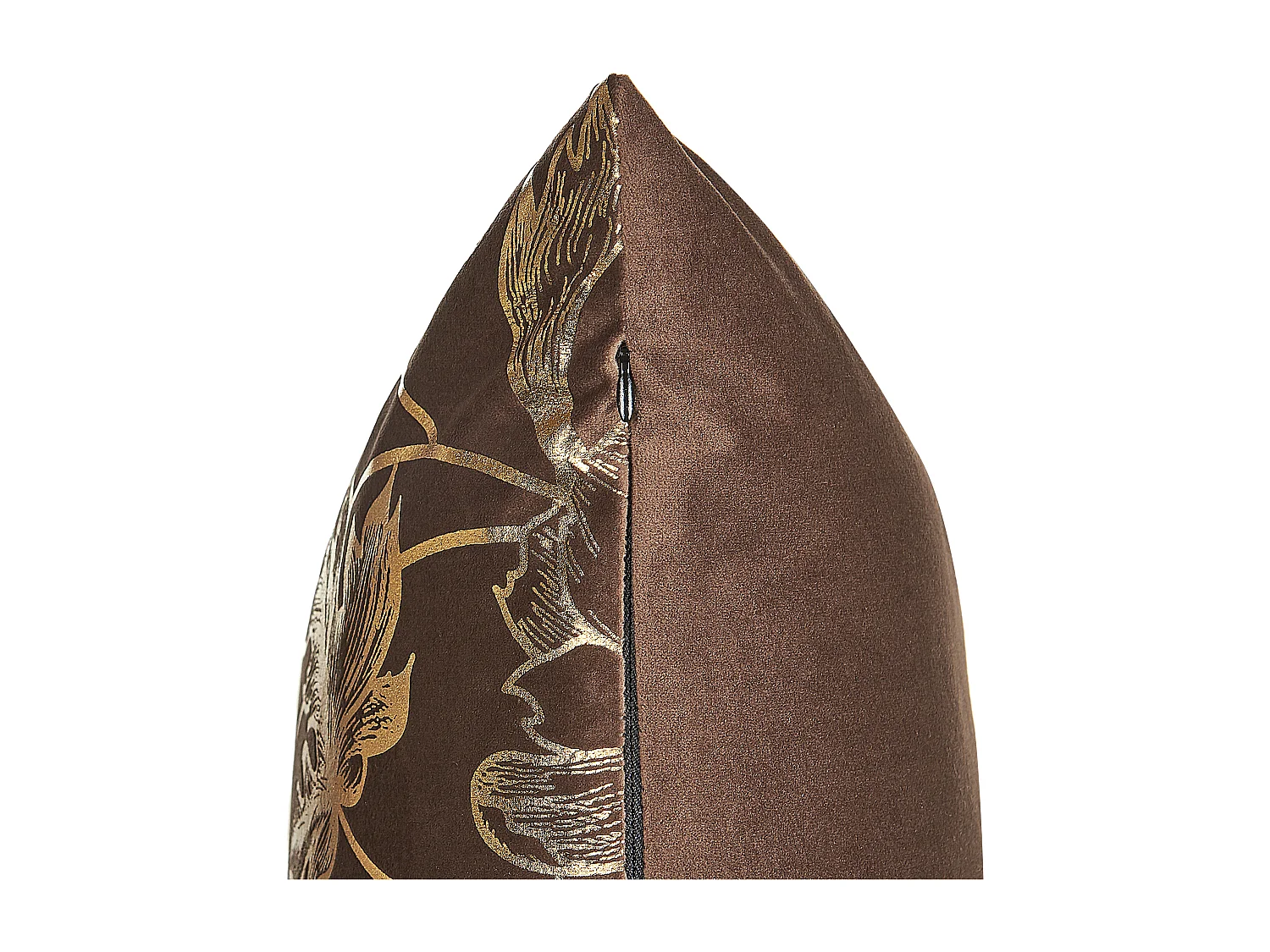 Conjunto de 2 almofadas decorativas DAFFODIL Veludo 45 x 45 cm Castanho Padrão floral