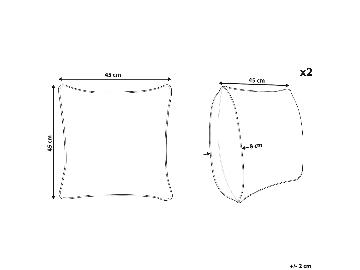 Set van 2 decoratieve kussens DAFFODIL Fluweel 45 x 45 cm Bruin Bloempatroon