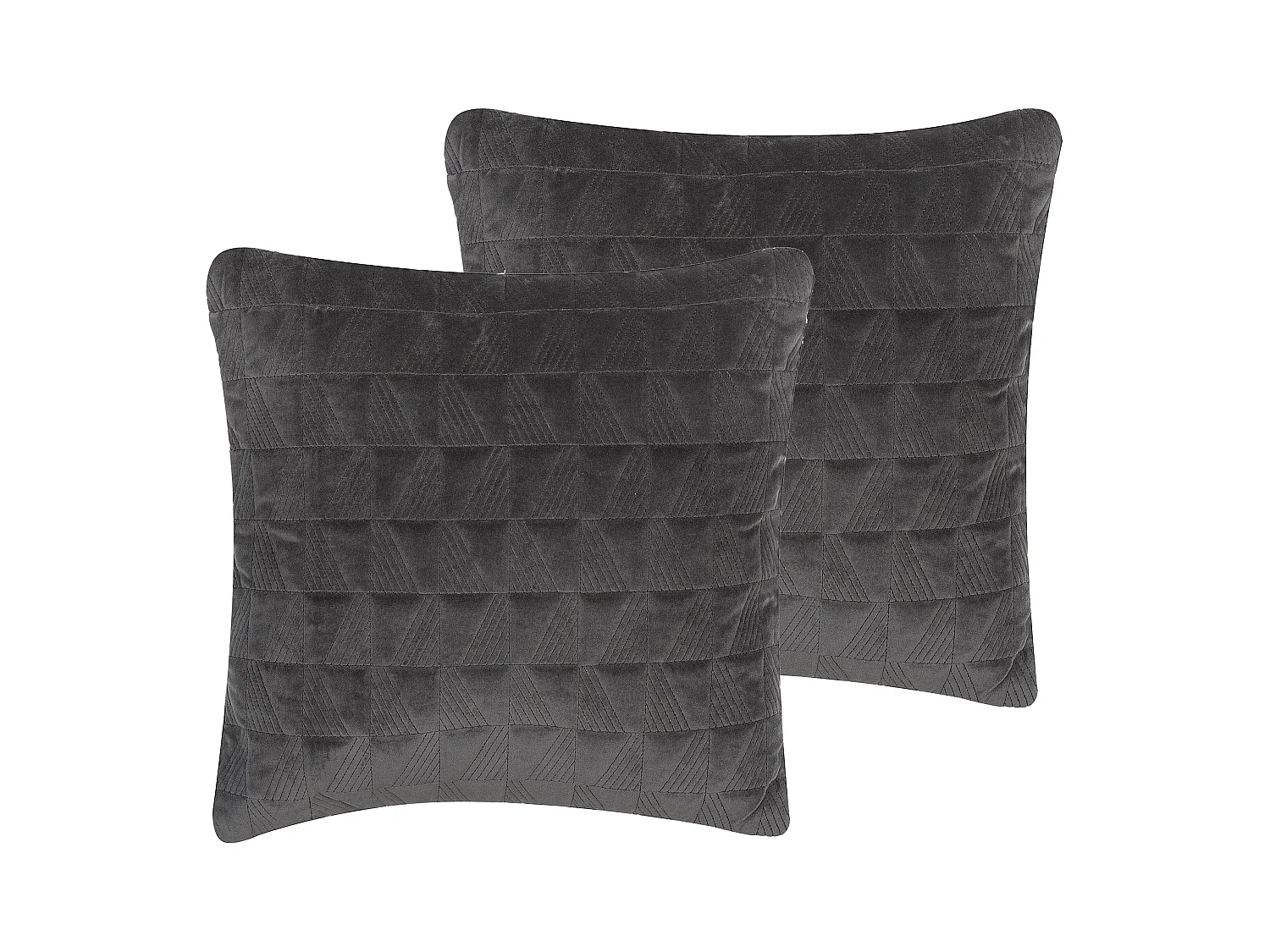 Lot de 2 coussins décoratifs LALAM Coton 45 x 45 cm Gris Motif géométrique