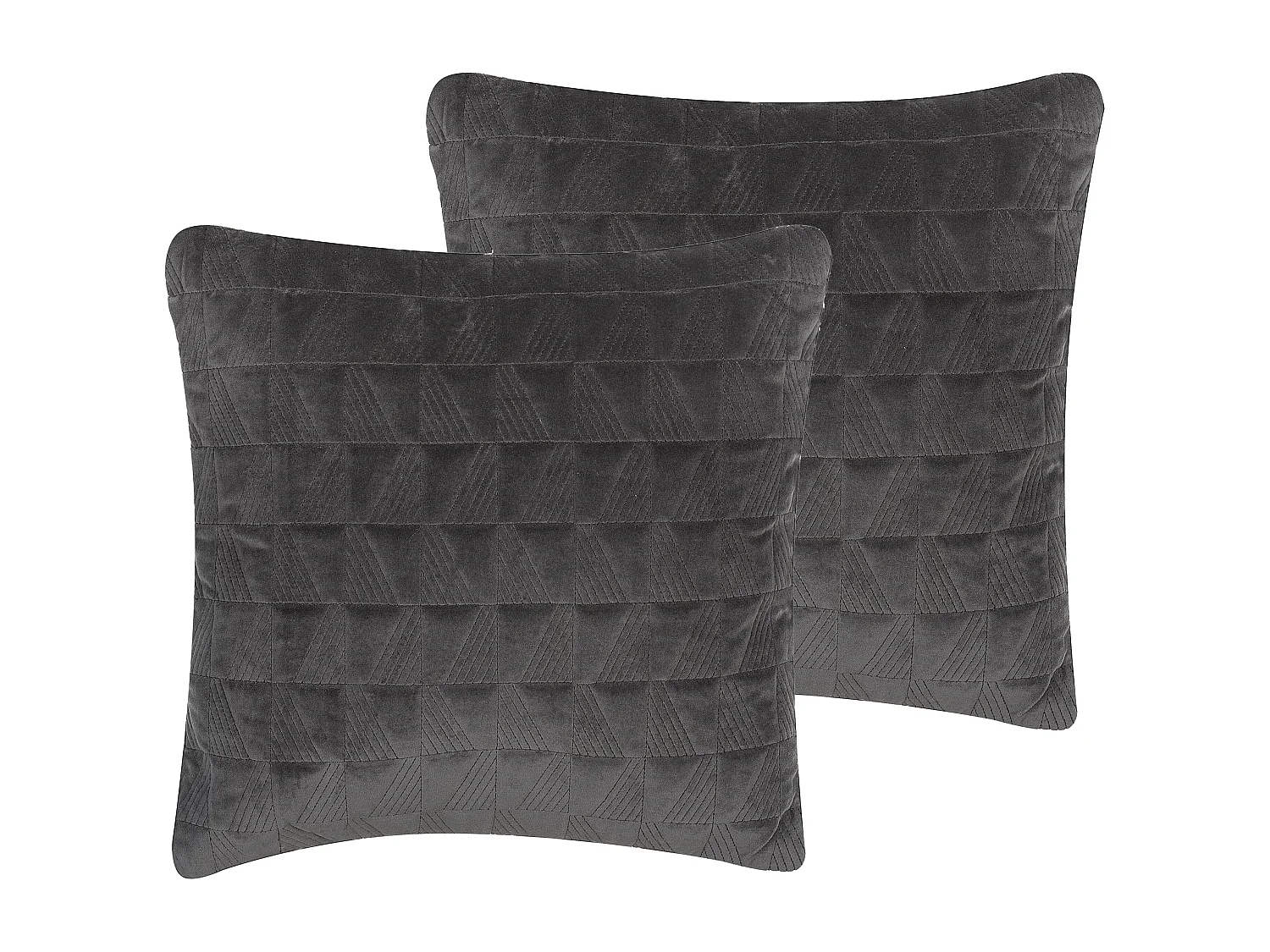 Set van 2 decoratieve kussens LALAM Katoen 45 x 45 cm Grijs Geometrisch patroon