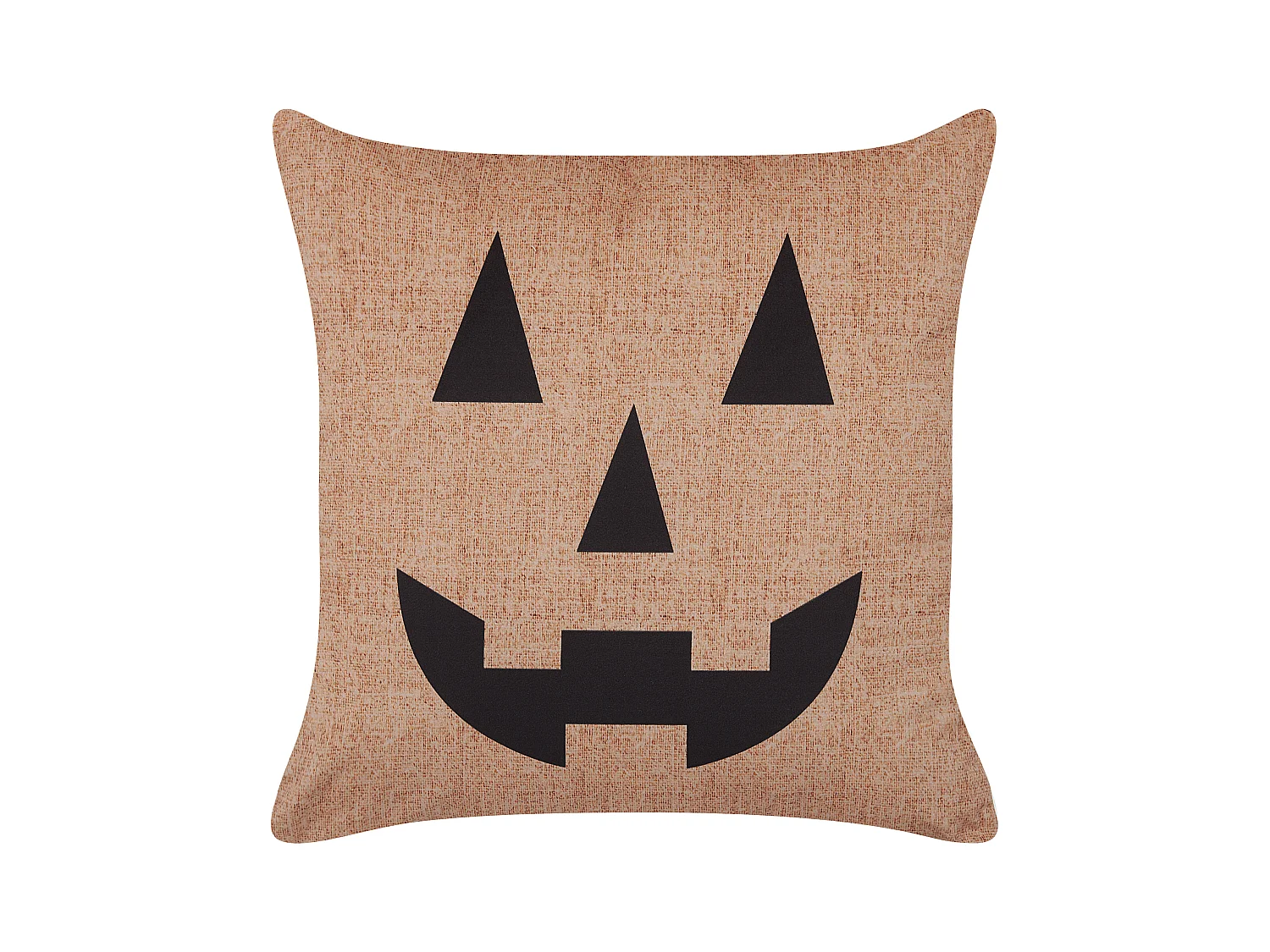 Dekokissen mit Füllung 2er Set Samt beige Halloween Kürbis-Motiv 45x45 cm Sebes