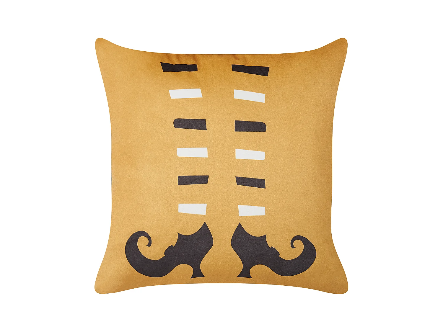 Poduszka dekoracyjna COVASNA Welur 45 x 45 cm Pomarańczowy Wzór abstrakcyjny