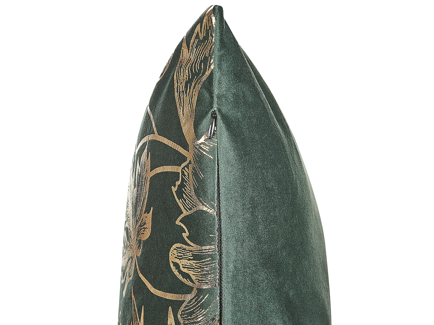 Conjunto de 2 cojines decorativos DAFFODIL Terciopelo 45 x 45 cm Verde esmeralda Patrón floral