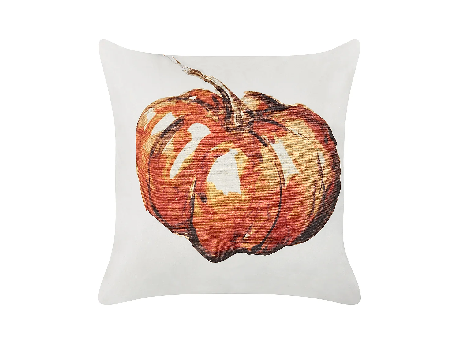 Zierkissen 45 x 45 cm Halloween Kürbis-Motiv beige / orange Samtstoff Curbita