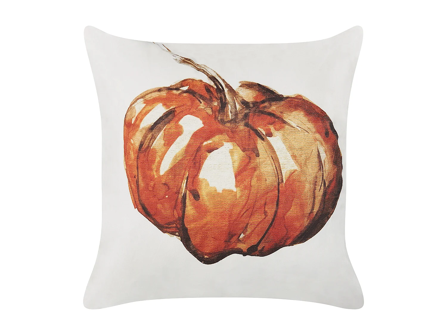 Almofada decorativa CURBITA Veludo 45 x 45 cm Creme Padrão de plantas