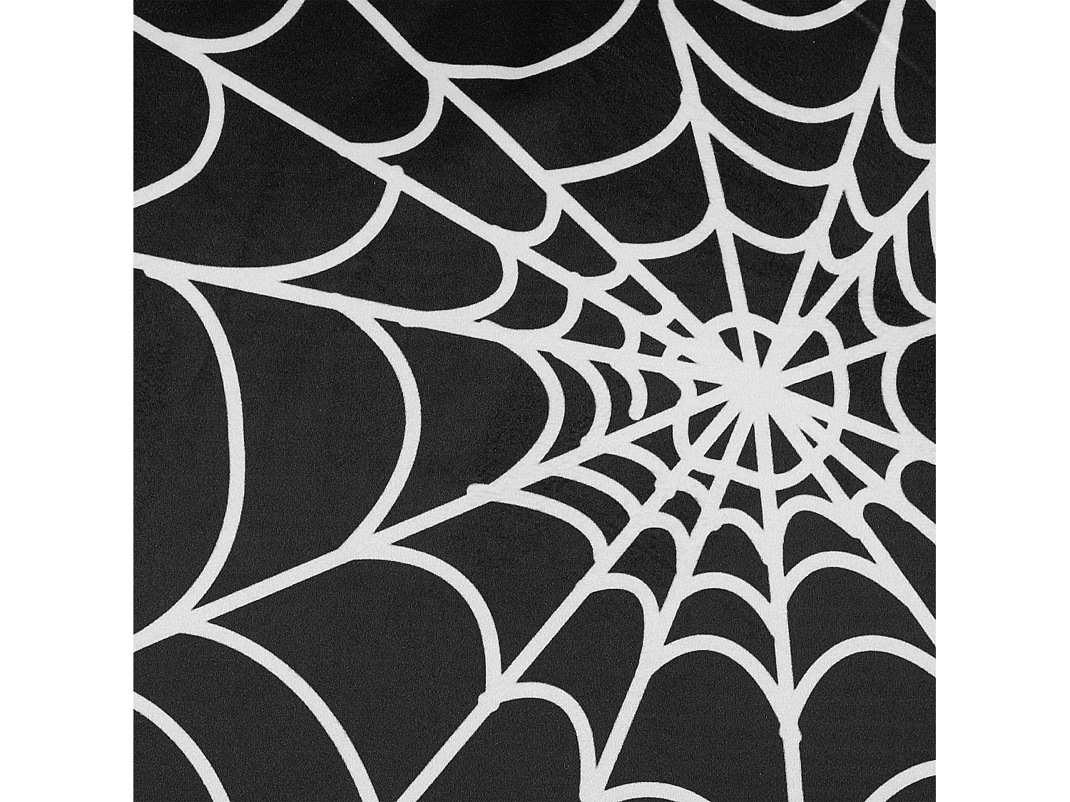 Zierkissen schwarz / weiß Samtstoff mit Spinnennetz-Muster 45 x 45 cm Lycoris