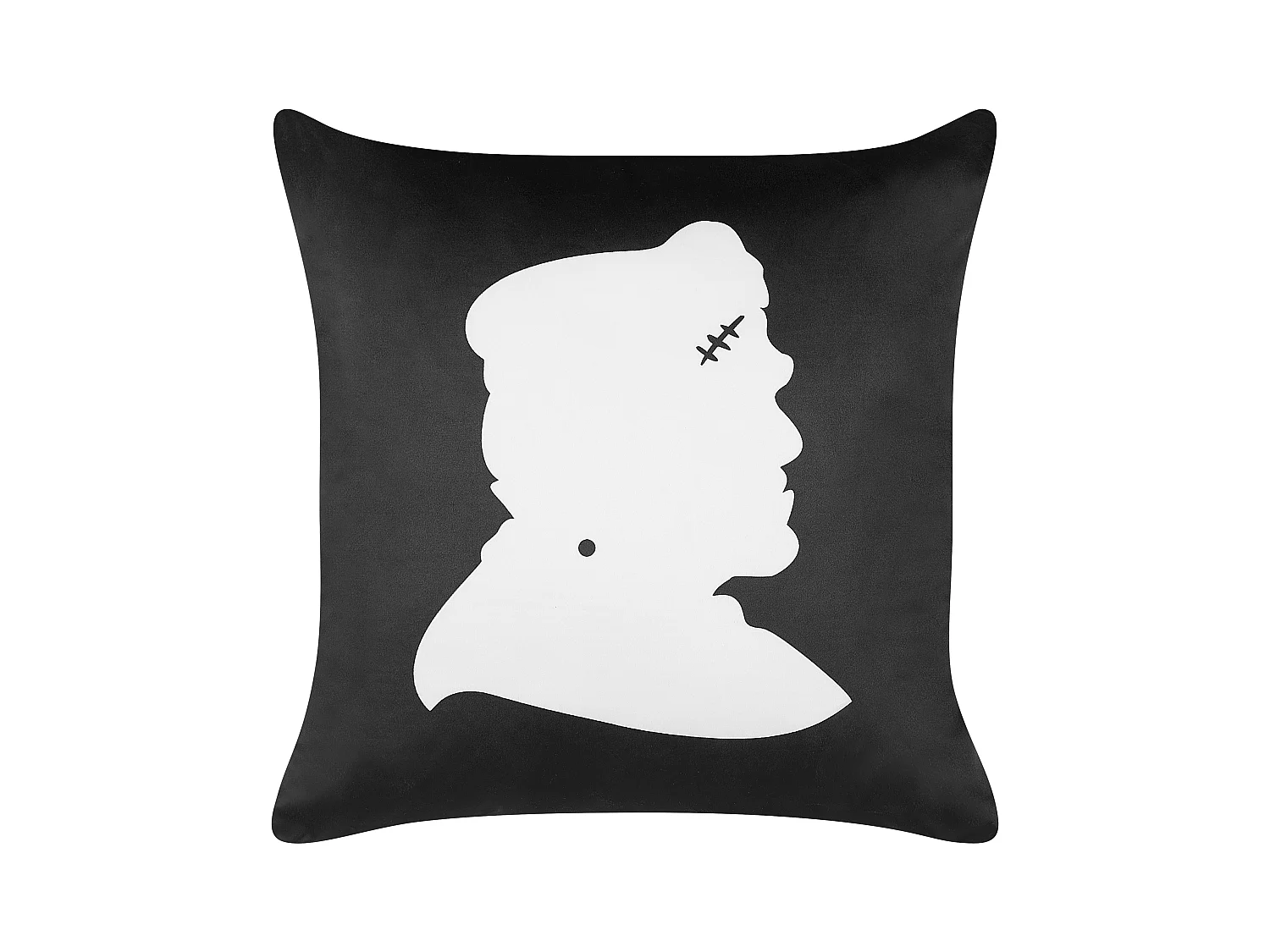 Zierkissen schwarz Samtstoff Frankenstein-Motiv 45 x 45 cm 2er Set Franklinia