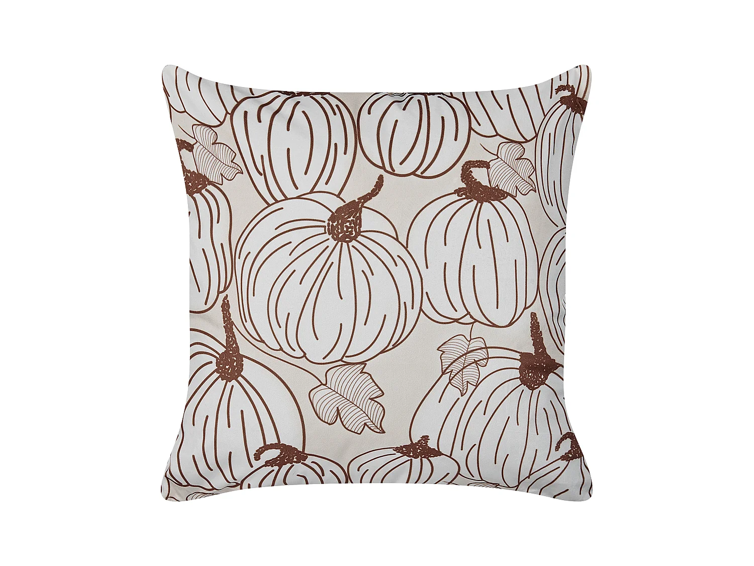 Coussin GOURD Velours 45 x 45 cm Beige Motif de plante