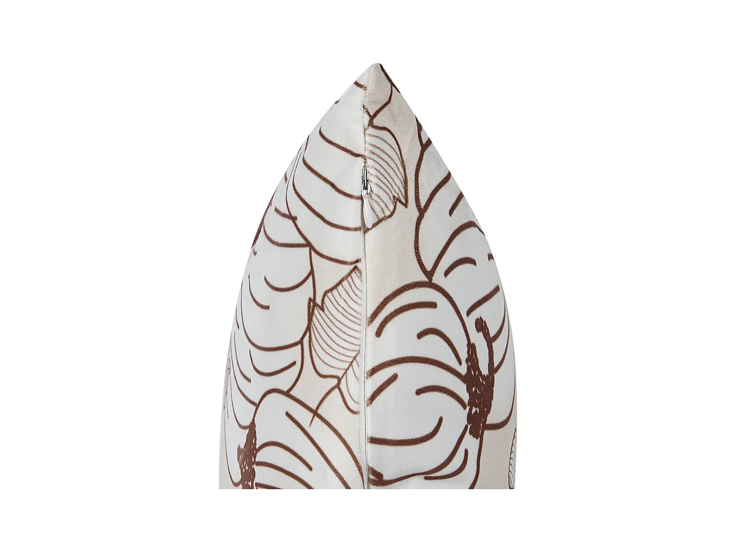 Coussin GOURD Velours 45 x 45 cm Beige Motif de plante
