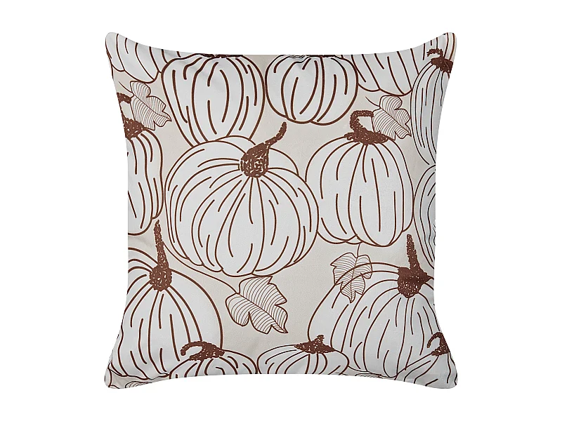 Zierkissen Halloween-Deko mit Kürbis-Motiv beige / braun Samtstoff Gourd
