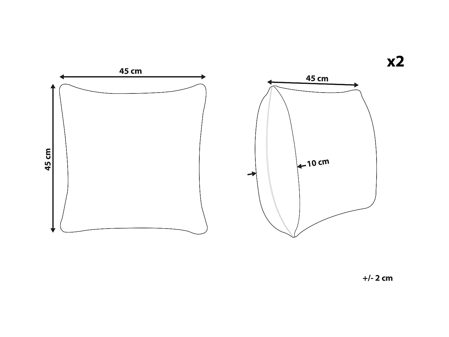 Zestaw 2 poduszek dekoracyjnych NELLAD Skóra naturalna 45 x 45 cm Szary Patchwork